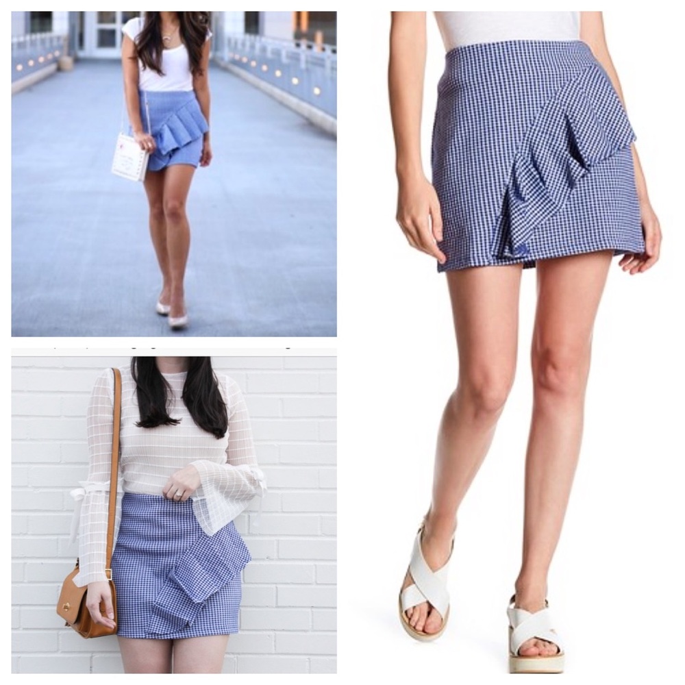 Topshop Gingham Ruffle Miniskirt - Picture 8 of 8